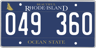 RI license plate 049360
