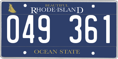 RI license plate 049361