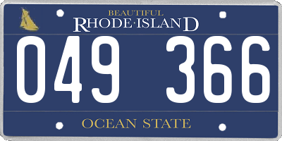 RI license plate 049366