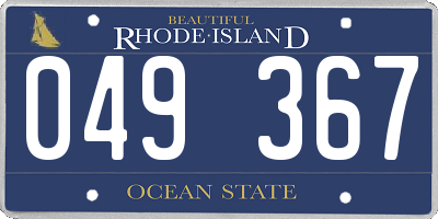 RI license plate 049367