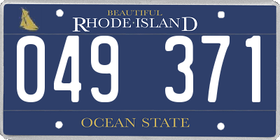 RI license plate 049371