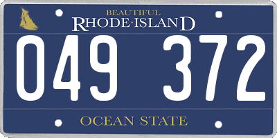 RI license plate 049372