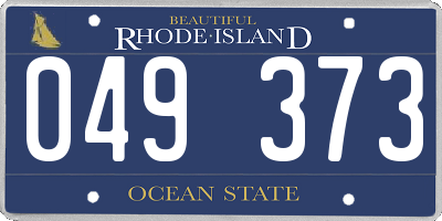 RI license plate 049373