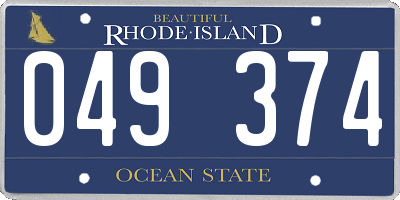 RI license plate 049374