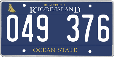 RI license plate 049376