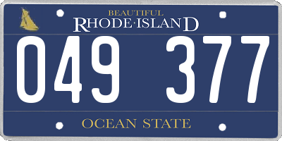 RI license plate 049377