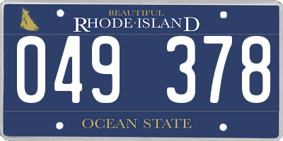 RI license plate 049378