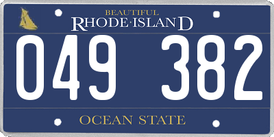 RI license plate 049382