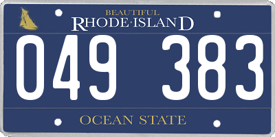 RI license plate 049383