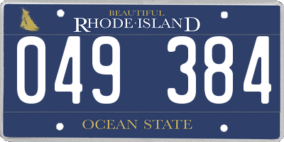 RI license plate 049384