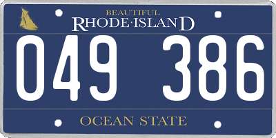 RI license plate 049386