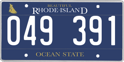 RI license plate 049391