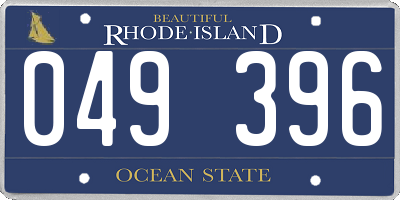 RI license plate 049396