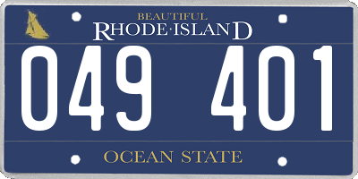 RI license plate 049401