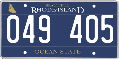 RI license plate 049405