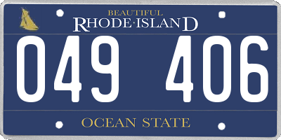 RI license plate 049406