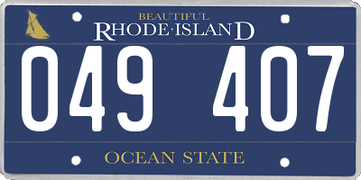 RI license plate 049407