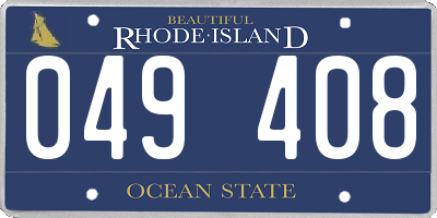 RI license plate 049408