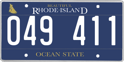 RI license plate 049411