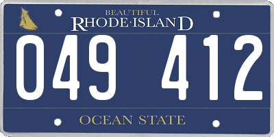 RI license plate 049412