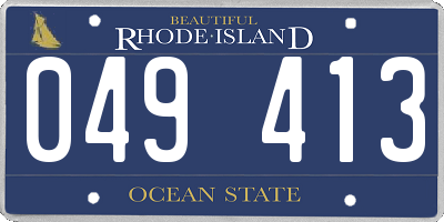 RI license plate 049413