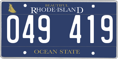 RI license plate 049419