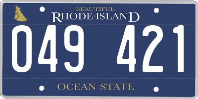 RI license plate 049421