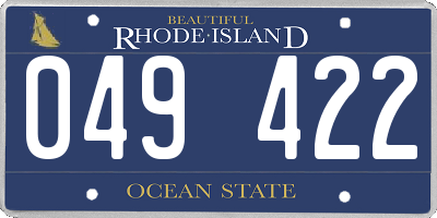 RI license plate 049422