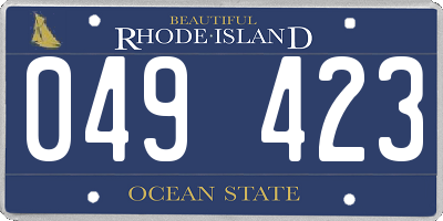 RI license plate 049423