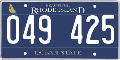 RI license plate 049425