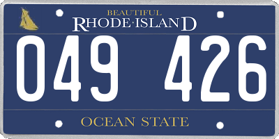 RI license plate 049426