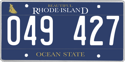 RI license plate 049427