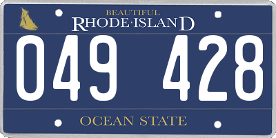 RI license plate 049428