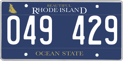RI license plate 049429