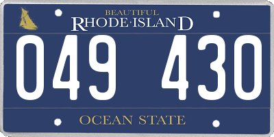 RI license plate 049430
