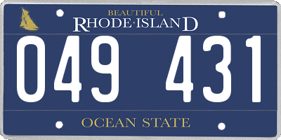 RI license plate 049431