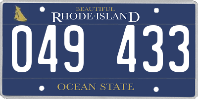 RI license plate 049433