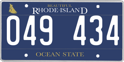 RI license plate 049434