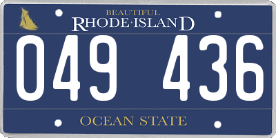 RI license plate 049436