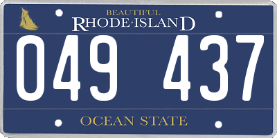 RI license plate 049437