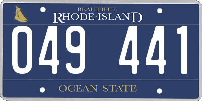 RI license plate 049441