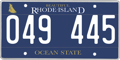 RI license plate 049445