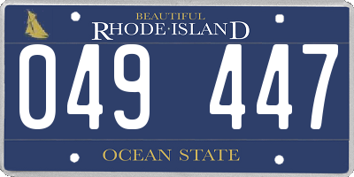 RI license plate 049447