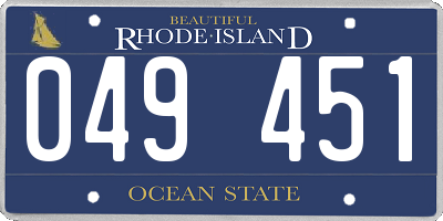 RI license plate 049451