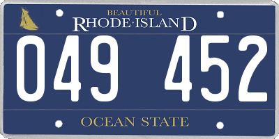 RI license plate 049452