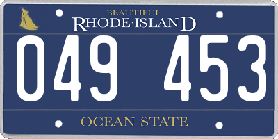 RI license plate 049453