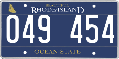 RI license plate 049454