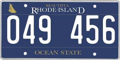 RI license plate 049456