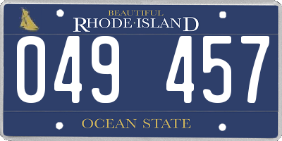 RI license plate 049457