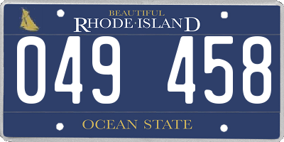 RI license plate 049458